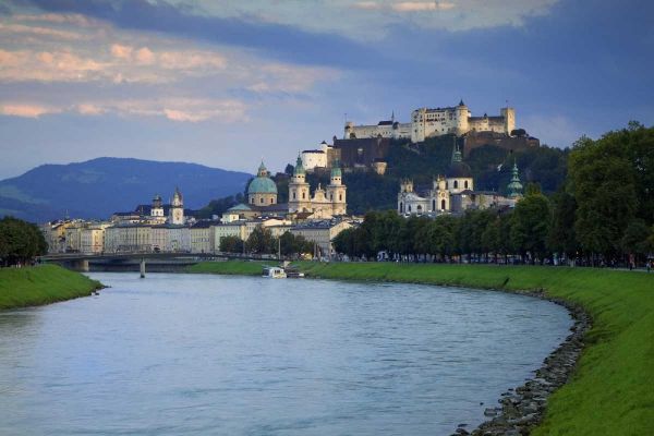Austria, Salzburg View along the Salzach River